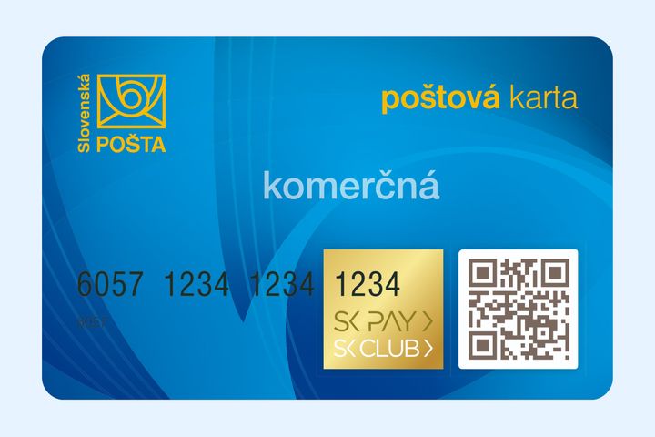 Modrá poštová karta pre organizácie
