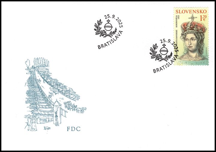 FDC 200. výročie korunovácie Karolíny Augusty Bavorskej v Bratislave