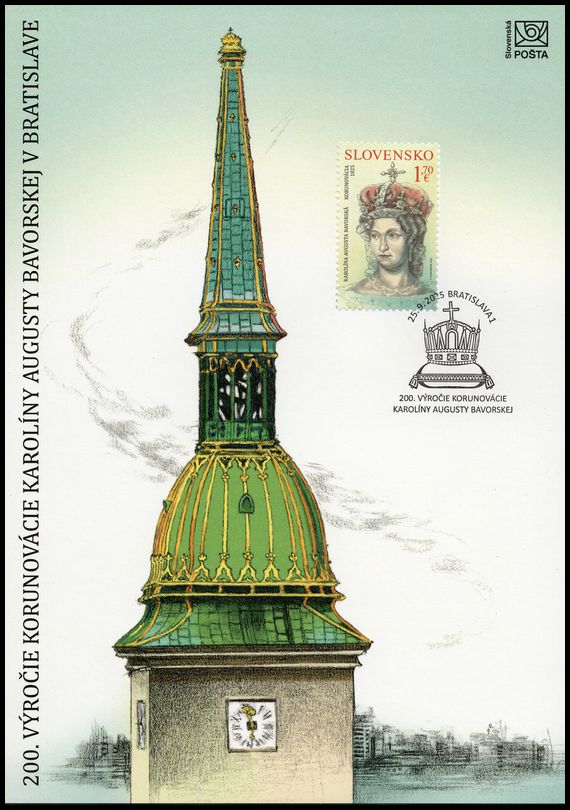 Pamätný list 200. výročie korunovácie Karolíny Augusty Bavorskej v Brati...
